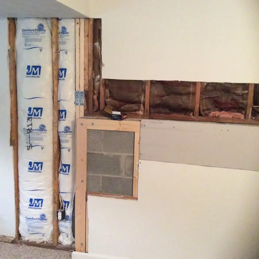 Wall insulation replacement during Contents Cleaning & Restoration in Columbia